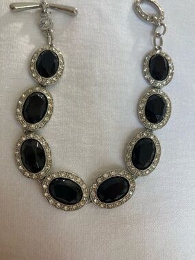 Monet Black and Clear Stones Bracelet